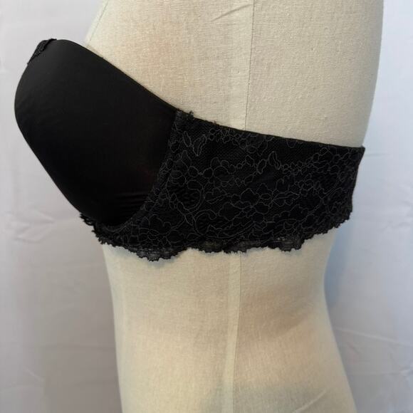 Victoria's Secret Dream Angels Black Lace Underwire Strapless Bra Size 36D - Picture 5 of 9